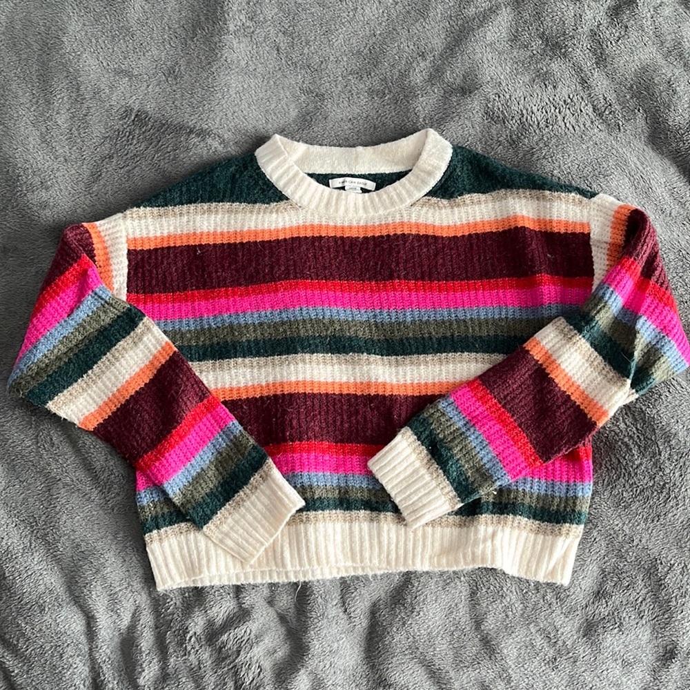 American Eagle cropped stripe sweater.